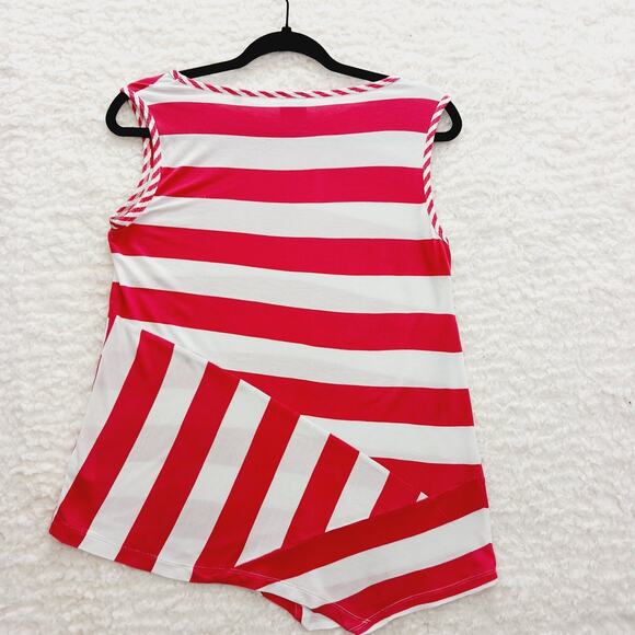 Tank Top Size S Sailorcore CAbi Candy Cane Stripe Red White Nautical Cruise - Picture 2 of 13